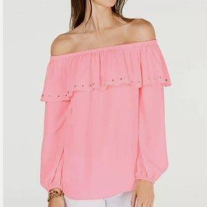 MICHAEL MICHAEL KORS Off Shoulder Flounce Top